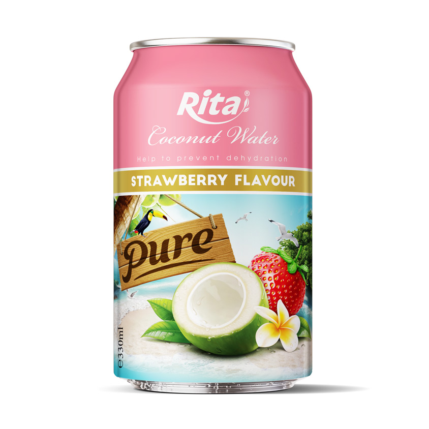 Rita Coconut water With Strawberry juice in 330 ml Alu Can